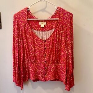 Maeve Long Sleeve Smocked Top || NWOT || Medium